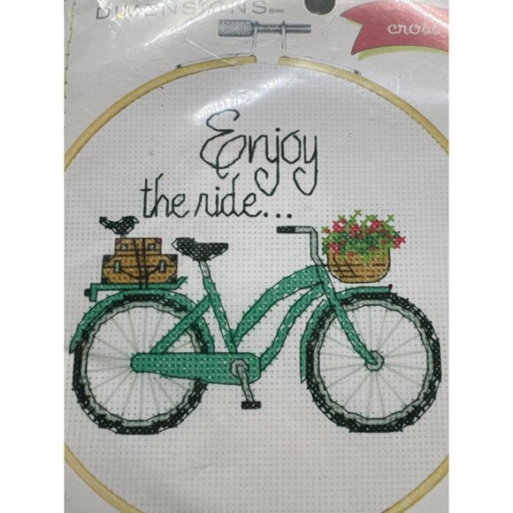 Enjoy The Ride Cross Stitch Kit By Dimensions  Kit Includes Thread 14 Count Aida - Picture 4 of 5